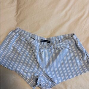 Brandy Melville Light Blue and White Striped Athletic Shorts